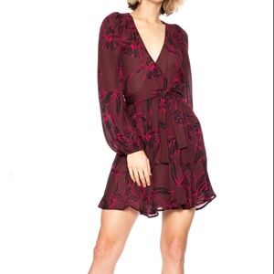 A.L.C. Embry Floral-Print Silk Mini Wrap Dress Size 2